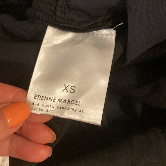 Etienne Marcel Shirt Dress Collared Button Sleeve Pockets Black Size XS - Picture 3 of 10